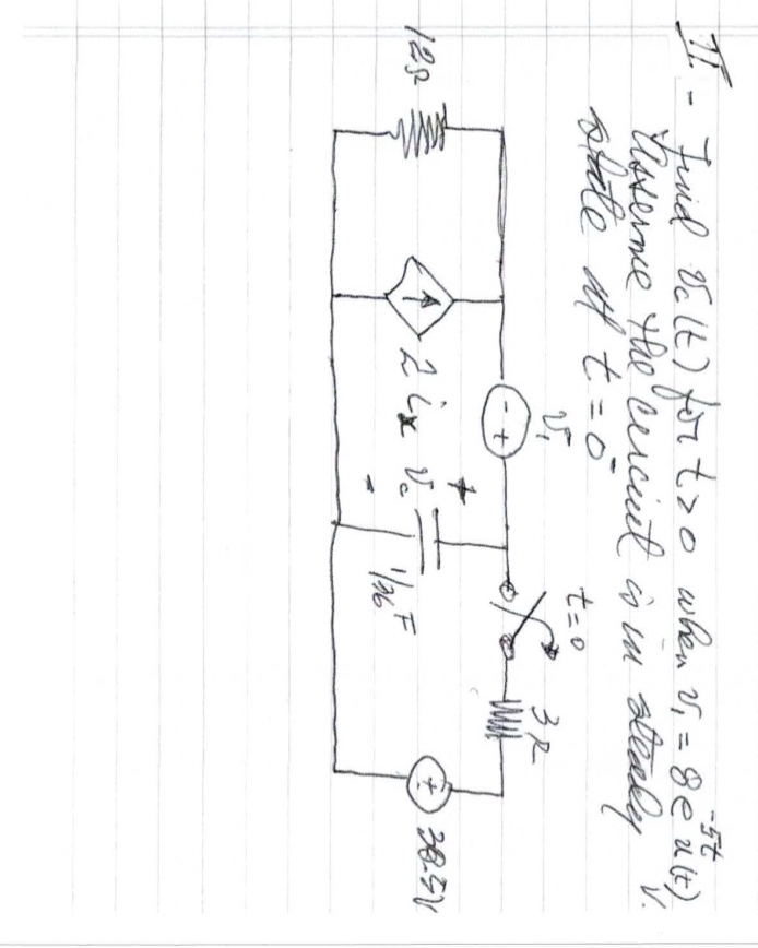 II . Find v c ( t ) for t > 0 when v 1 = 8 e - 5