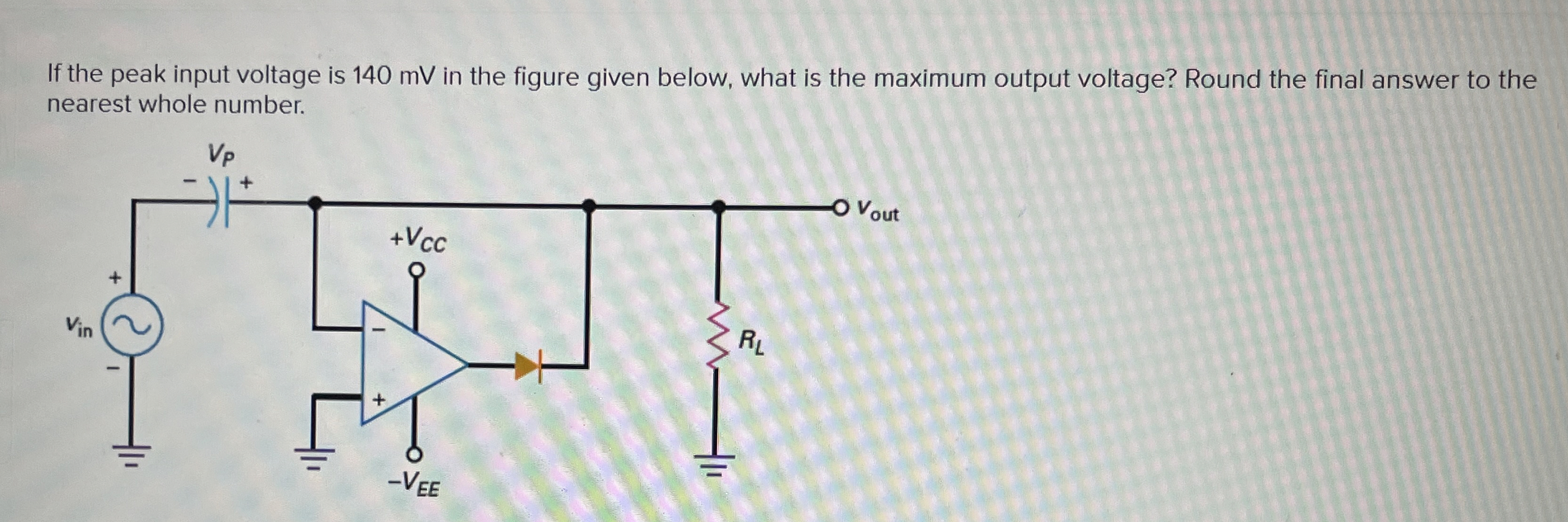 If the peak input voltage is 1 4 0 mV in the