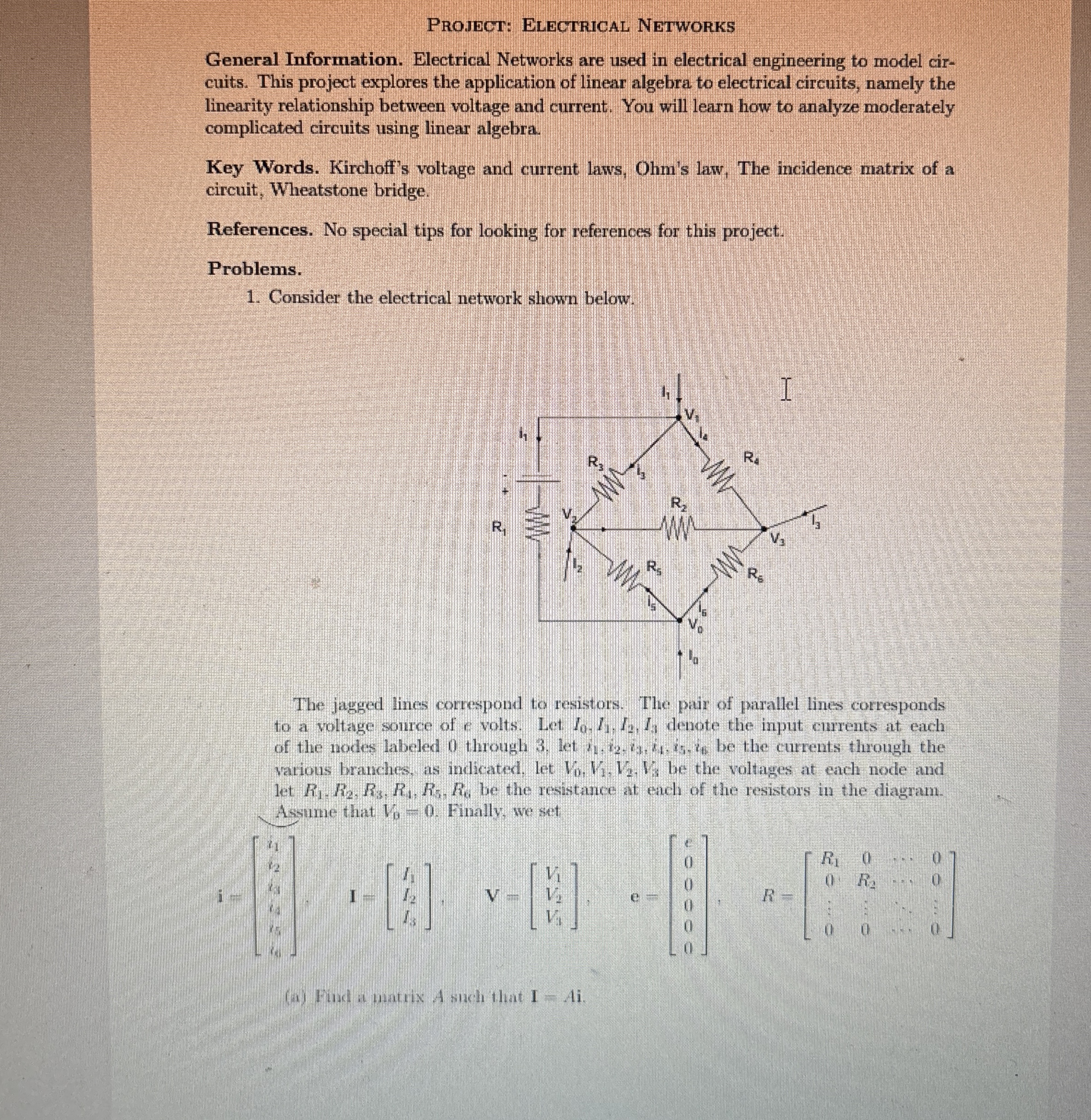 Project: Electrical Networks General Information.