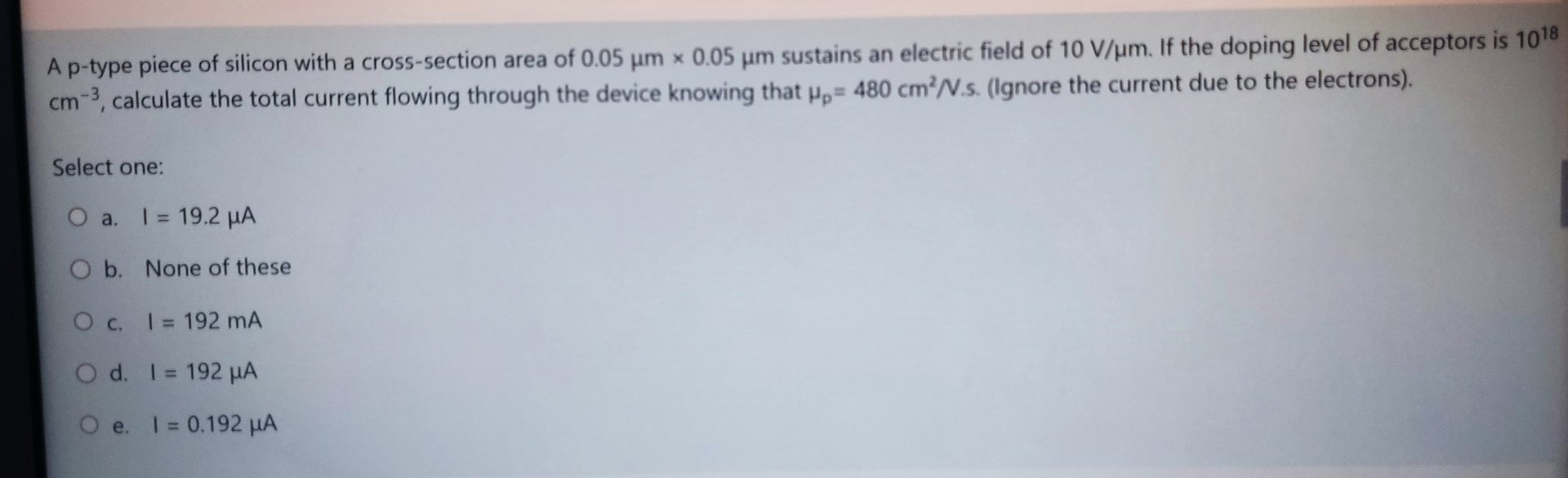 A p - type piece of silicon with a cross -