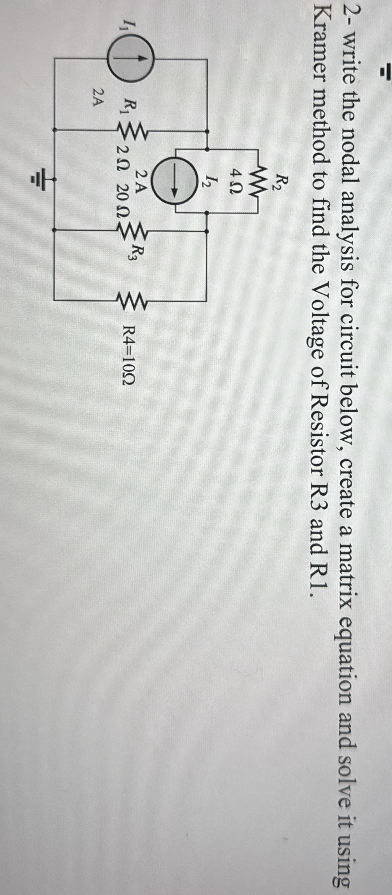 write the nodal analysis for circuit below,