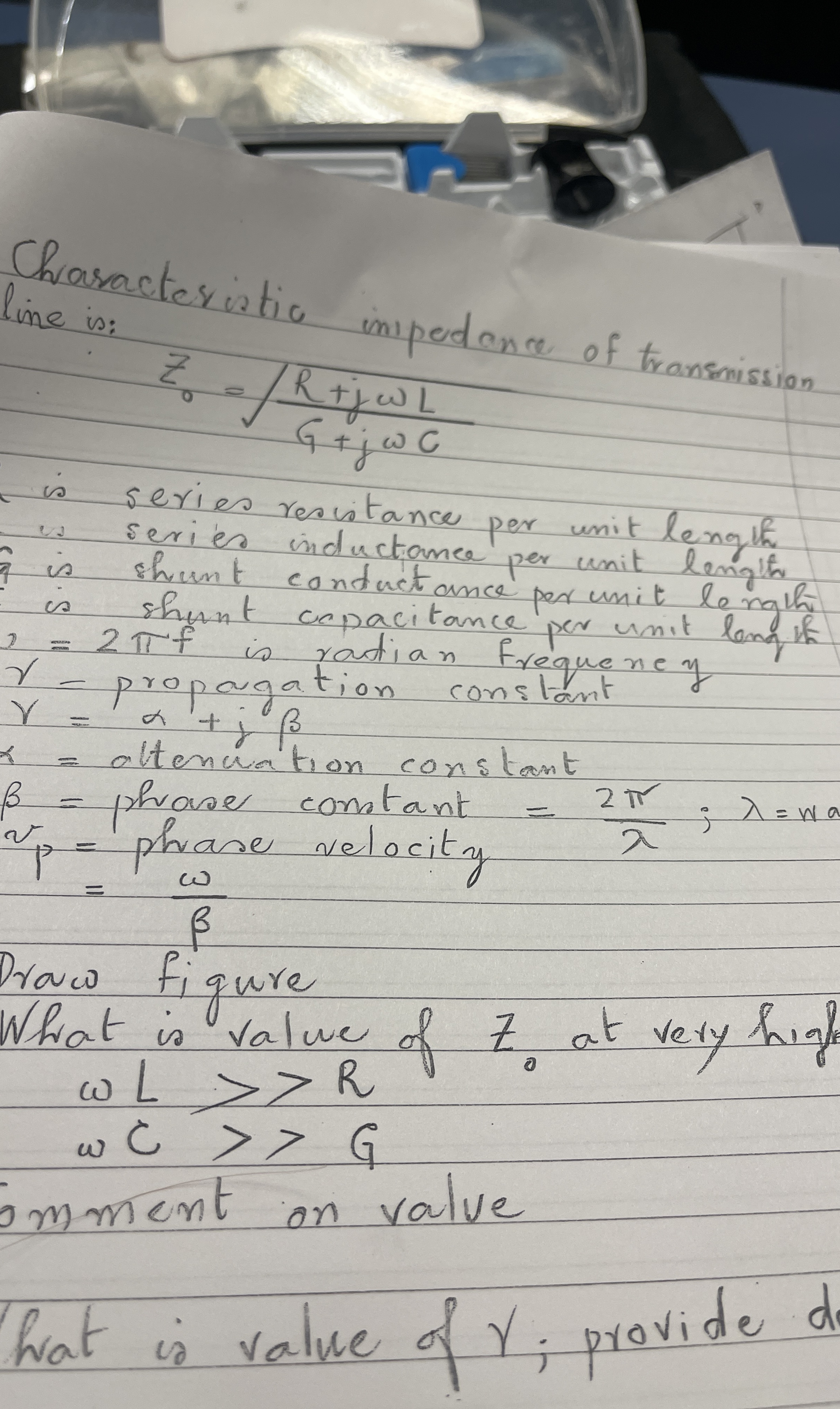 Characteristic inspedance of transmission line