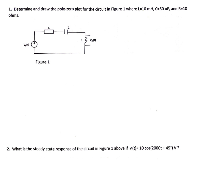 Determine and draw the pole - zero plot for the