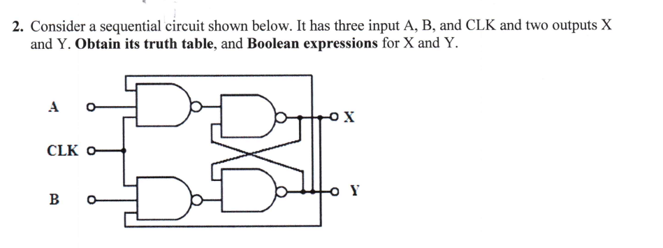 2 . Consider a sequential circuit shown below. It