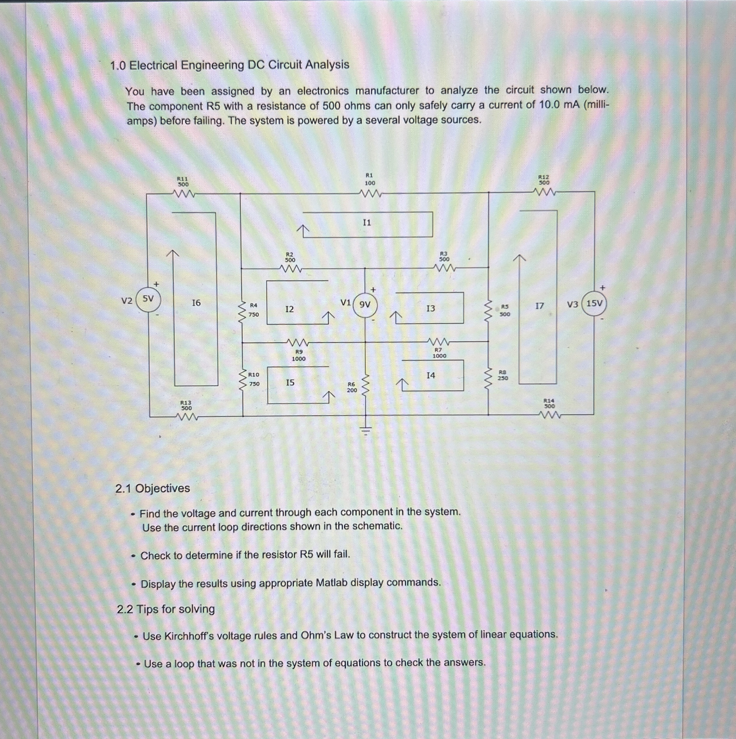 1 . 0 Electrical Engineering DC Circuit Analysis