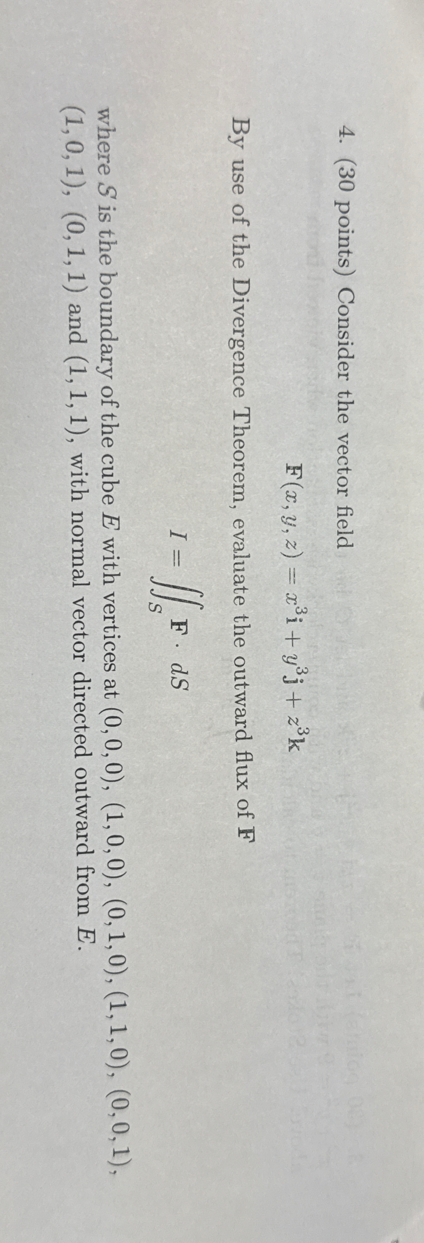 ( 3 0 points ) Consider the vector field F ( x ,
