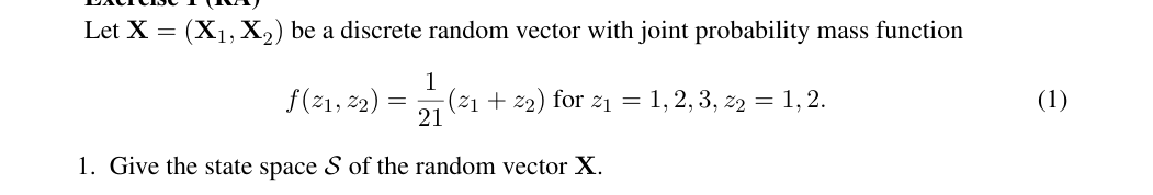 Let x = ( x 1 , x 2 ) be a discrete random vector