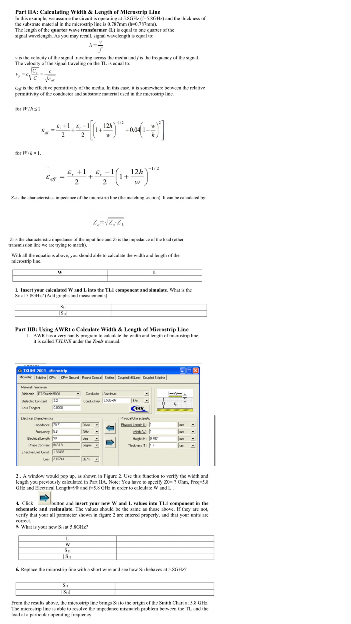 Part IIA: Calculating Width & Length of