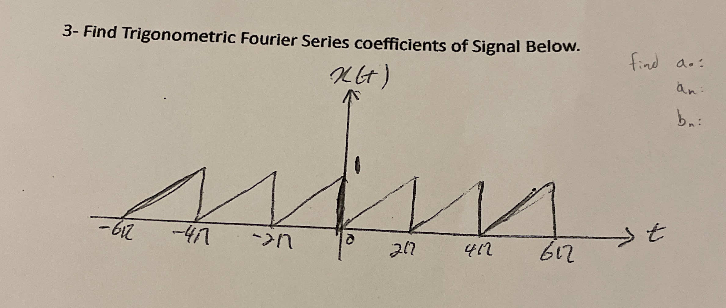 3 - Find Trigonometric Fourier Series