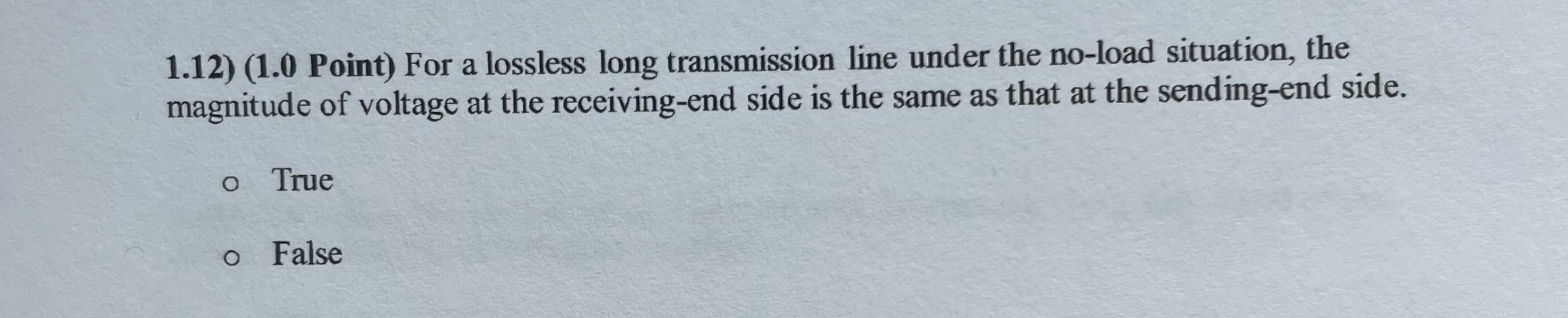 1 . 1 2 ) ( 1 . 0 Point ) For a lossless long
