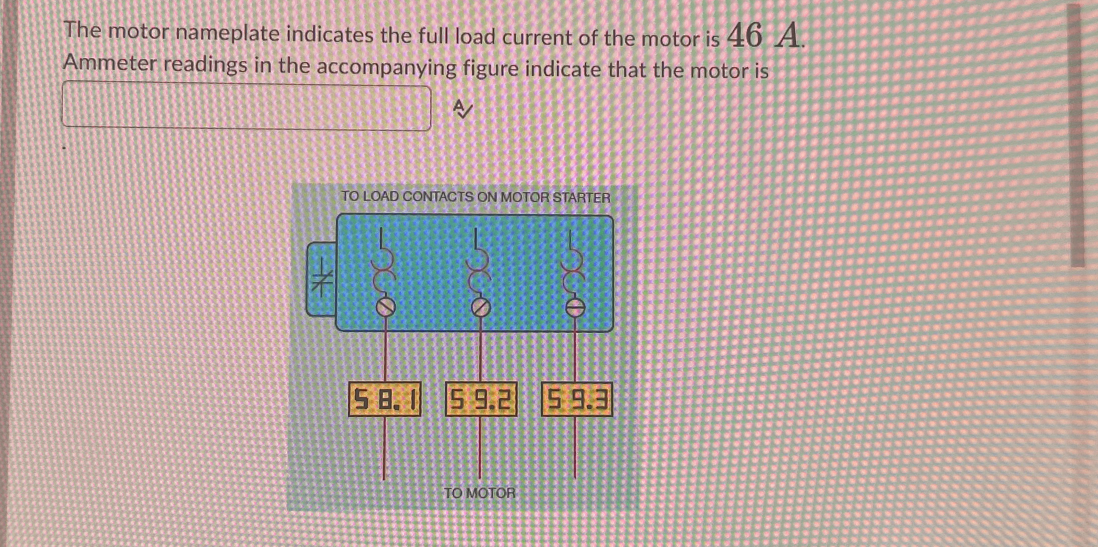 The motor nameplate indicates the full load