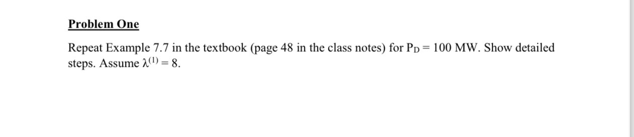 Example 7 . 7 The fuel cost in $ h of three