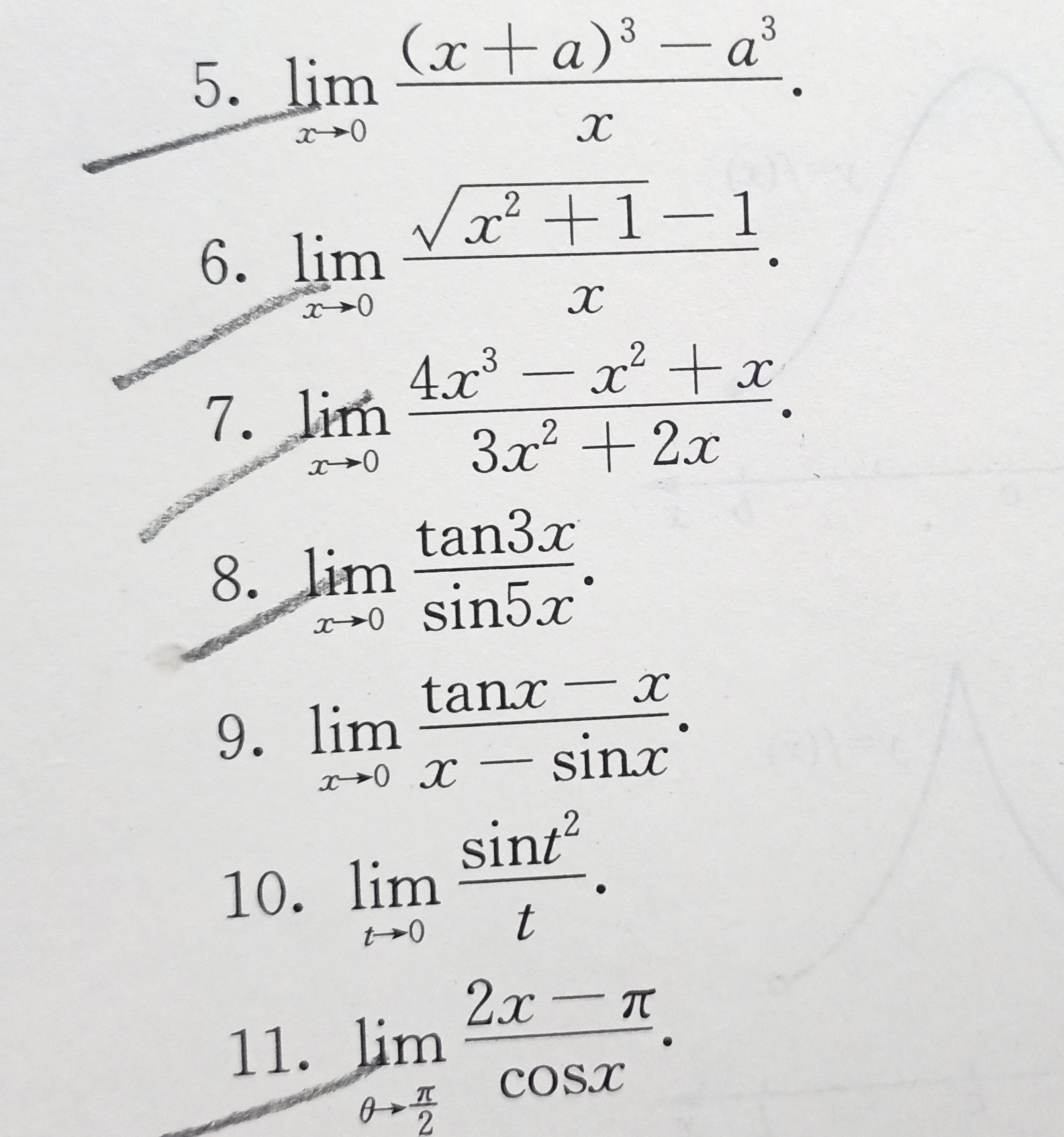 lim x 0 ( x + a ) 3 - a 3 x . lim x 0 x 2 + 1 2 -