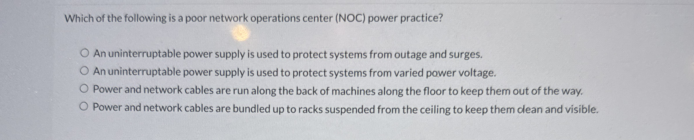 Which of the following is a poor network