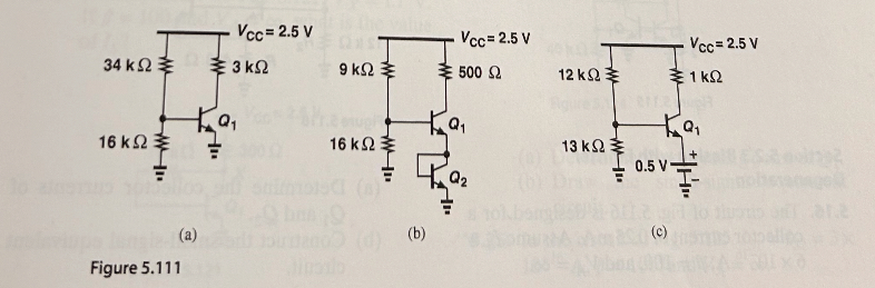 Calculate the bias point of the circuits shown in