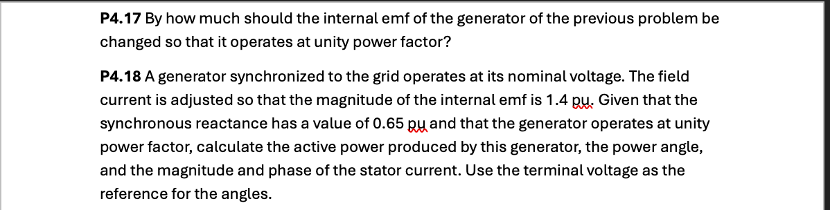 P 4 . 1 7 By how much should the internal emf of