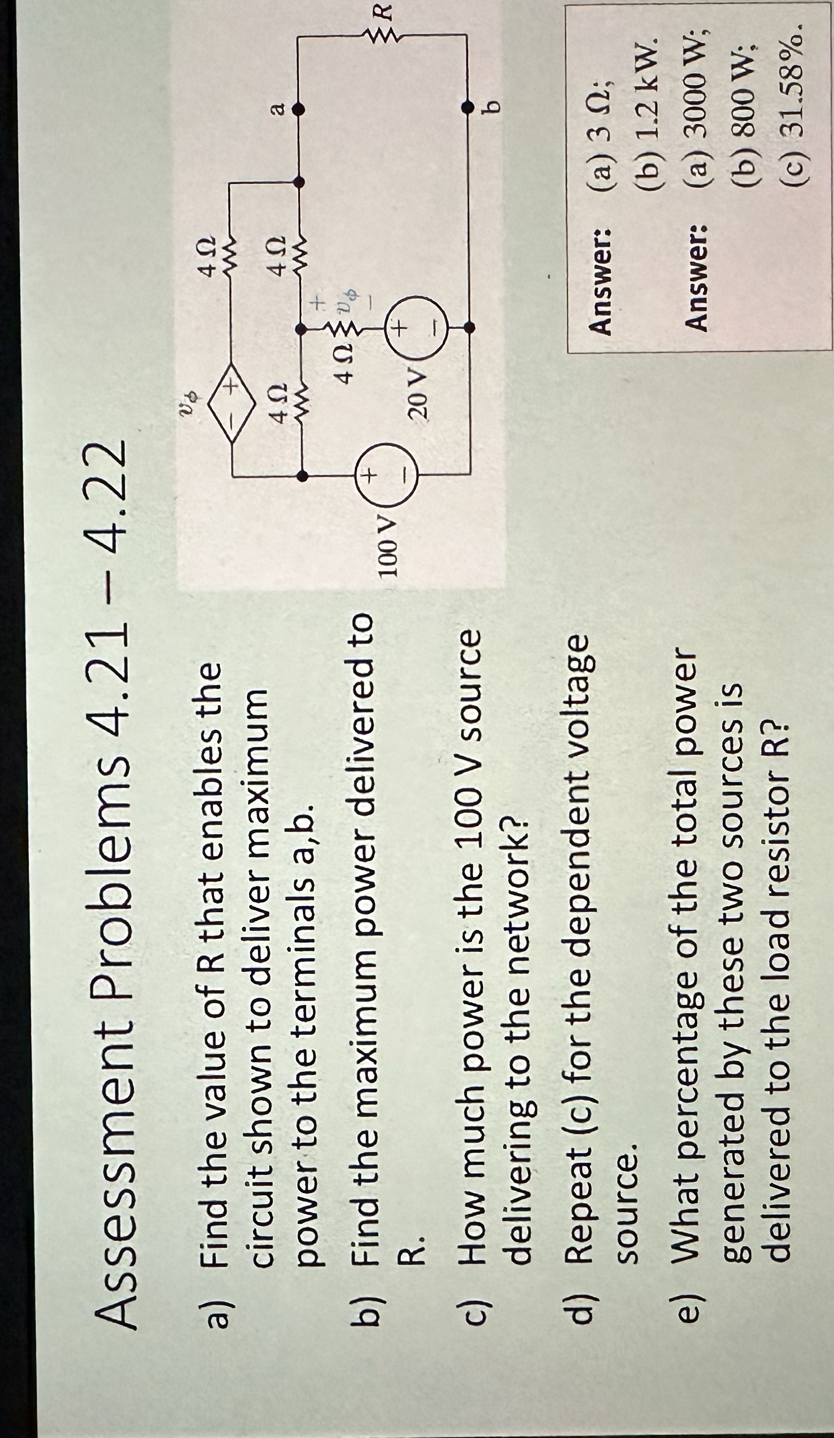 Assessment Problems 4 . 2 1 - 4 . 2 2 a ) Find