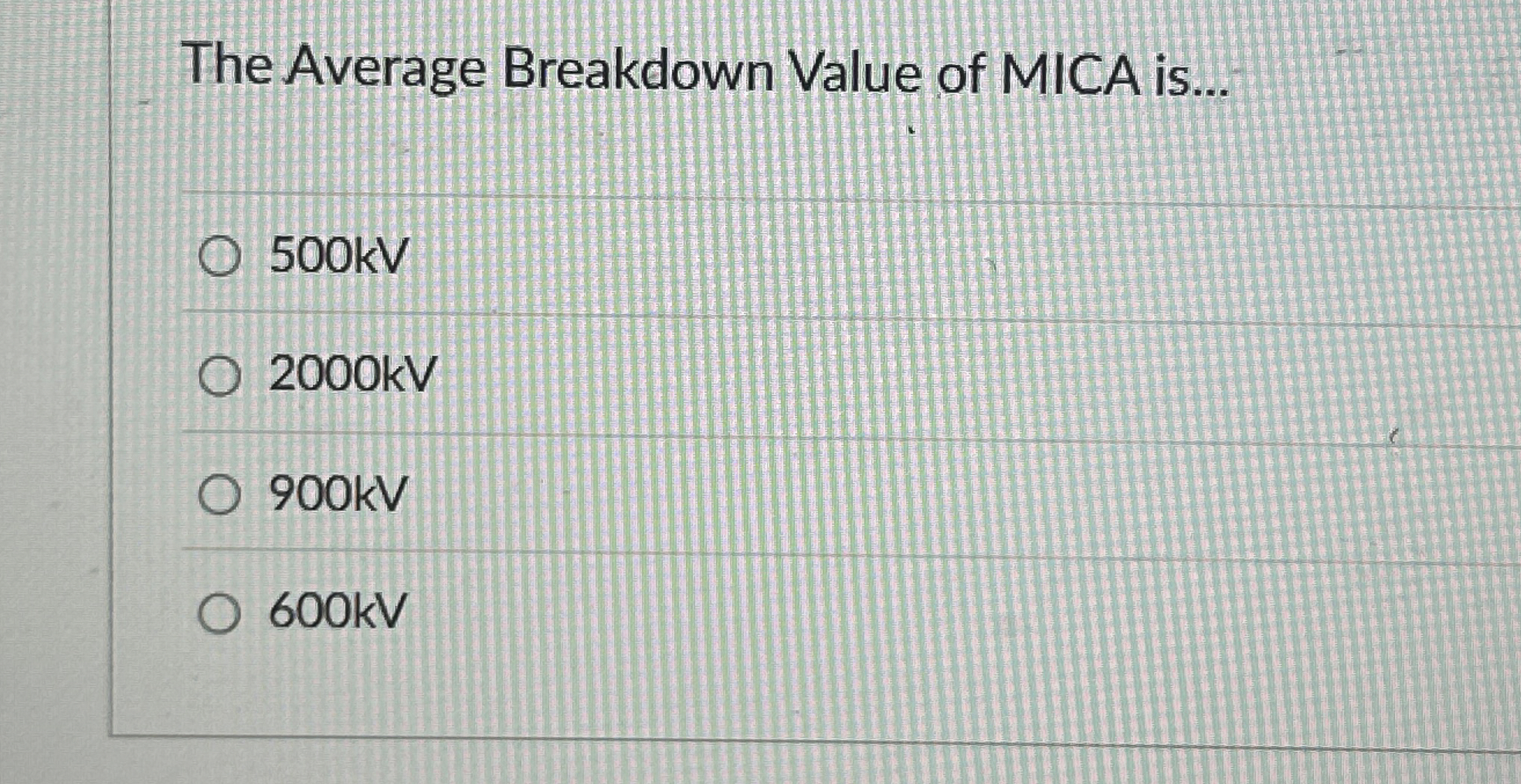The Average Breakdown Value of MICA is . . . 5 0