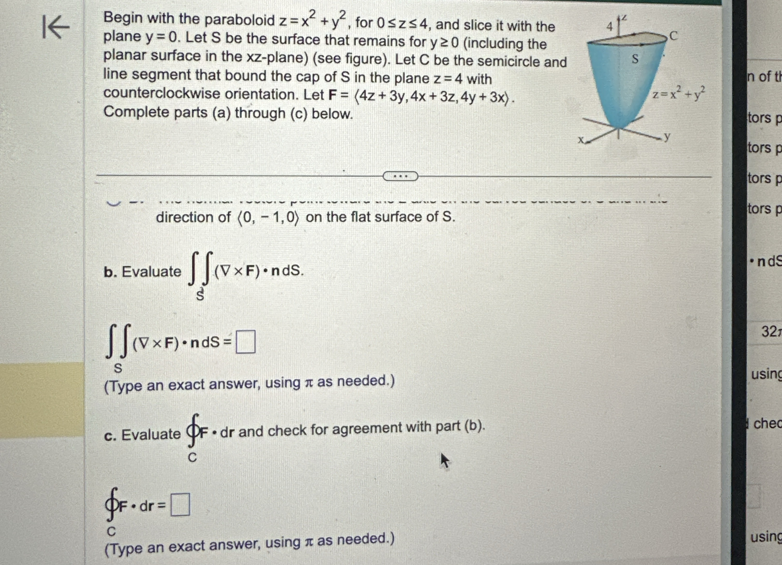 Begin with the paraboloid z = x 2 + y 2 , for 0 z