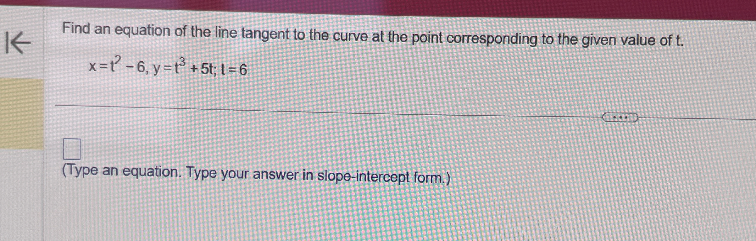 Find an equation of the line tangent to the curve