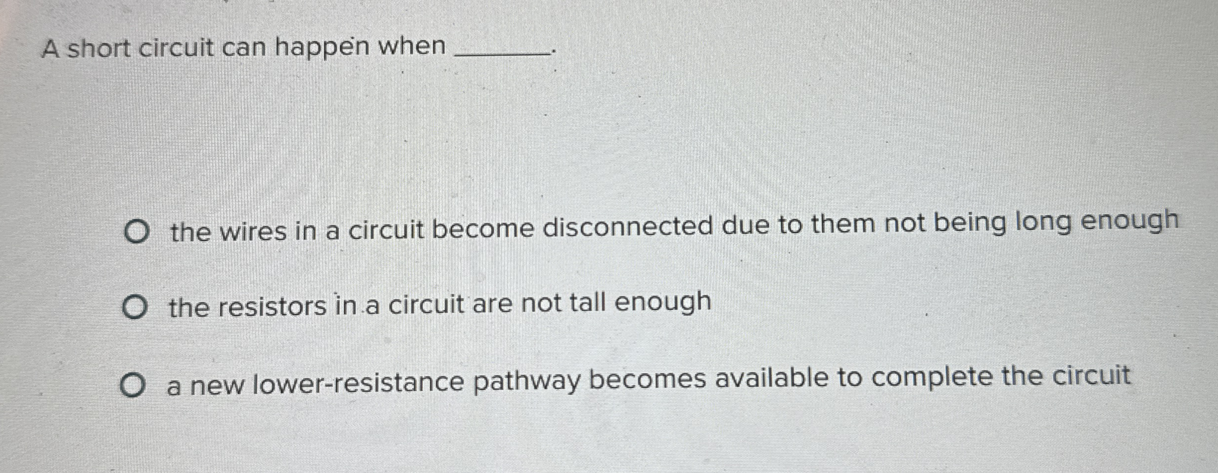 A short circuit can happen when the wires in a