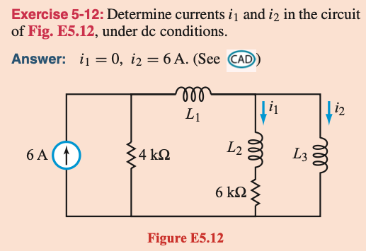 Exercise 5 - 1 2 : Determine currents i _ ( 1 )