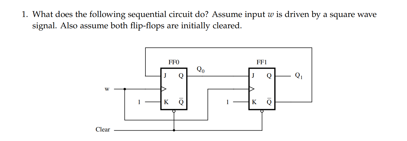 1 . What does the following sequential circuit do
