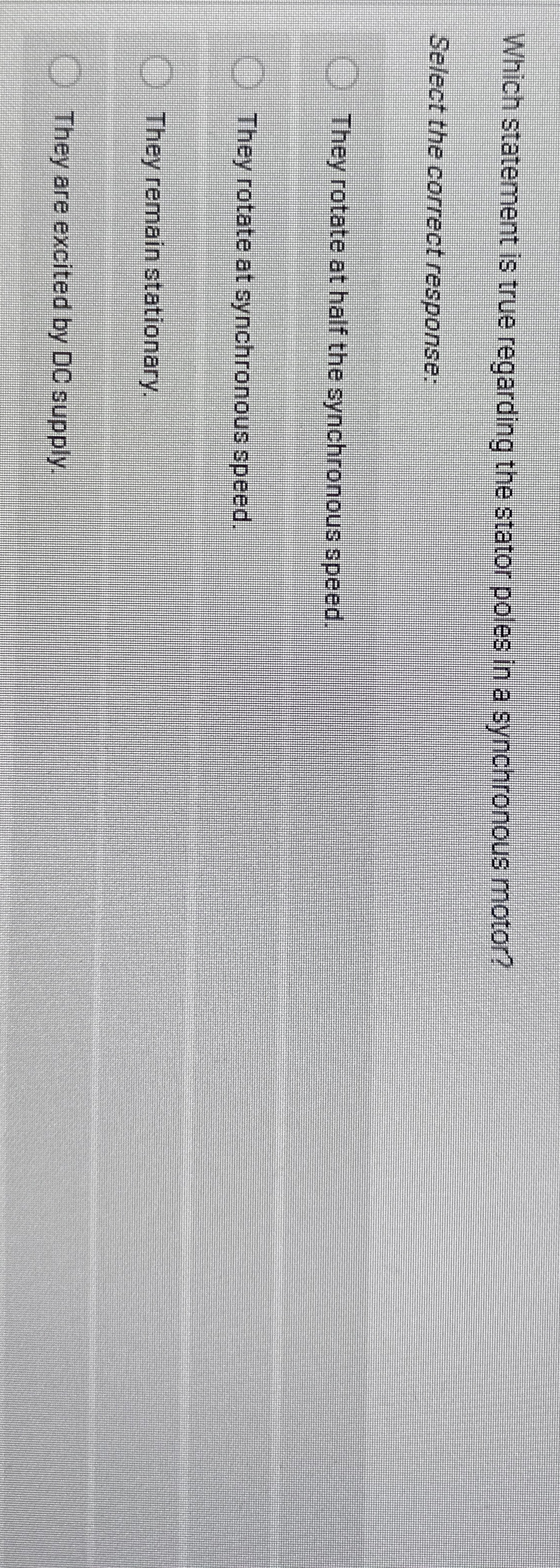 Which statement is true regarding the stator