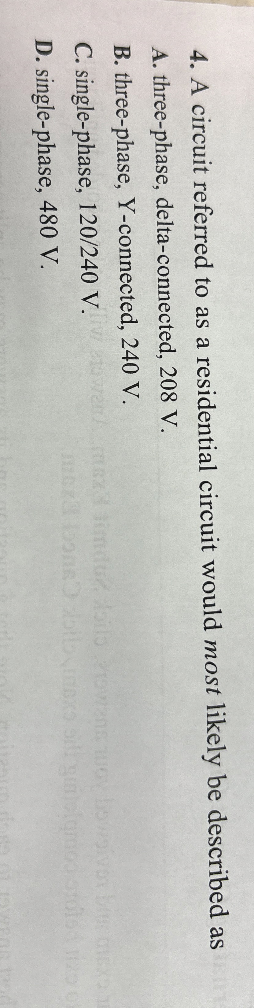 A circuit referred to as a residential circuit