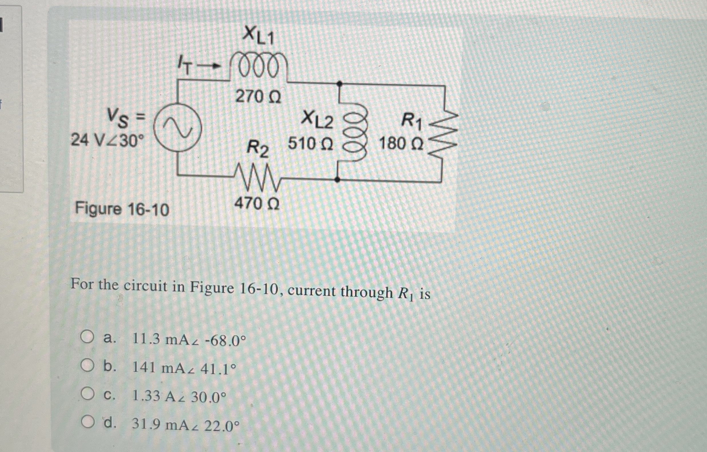 For the circuit in Figure 1 6 - 1 0 , current