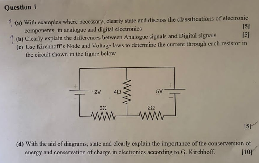 Question 1 ? ( a ) With examples where necessary,