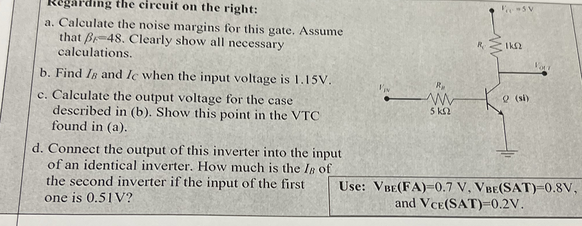 the circuit on the right: a . Calculate the noise