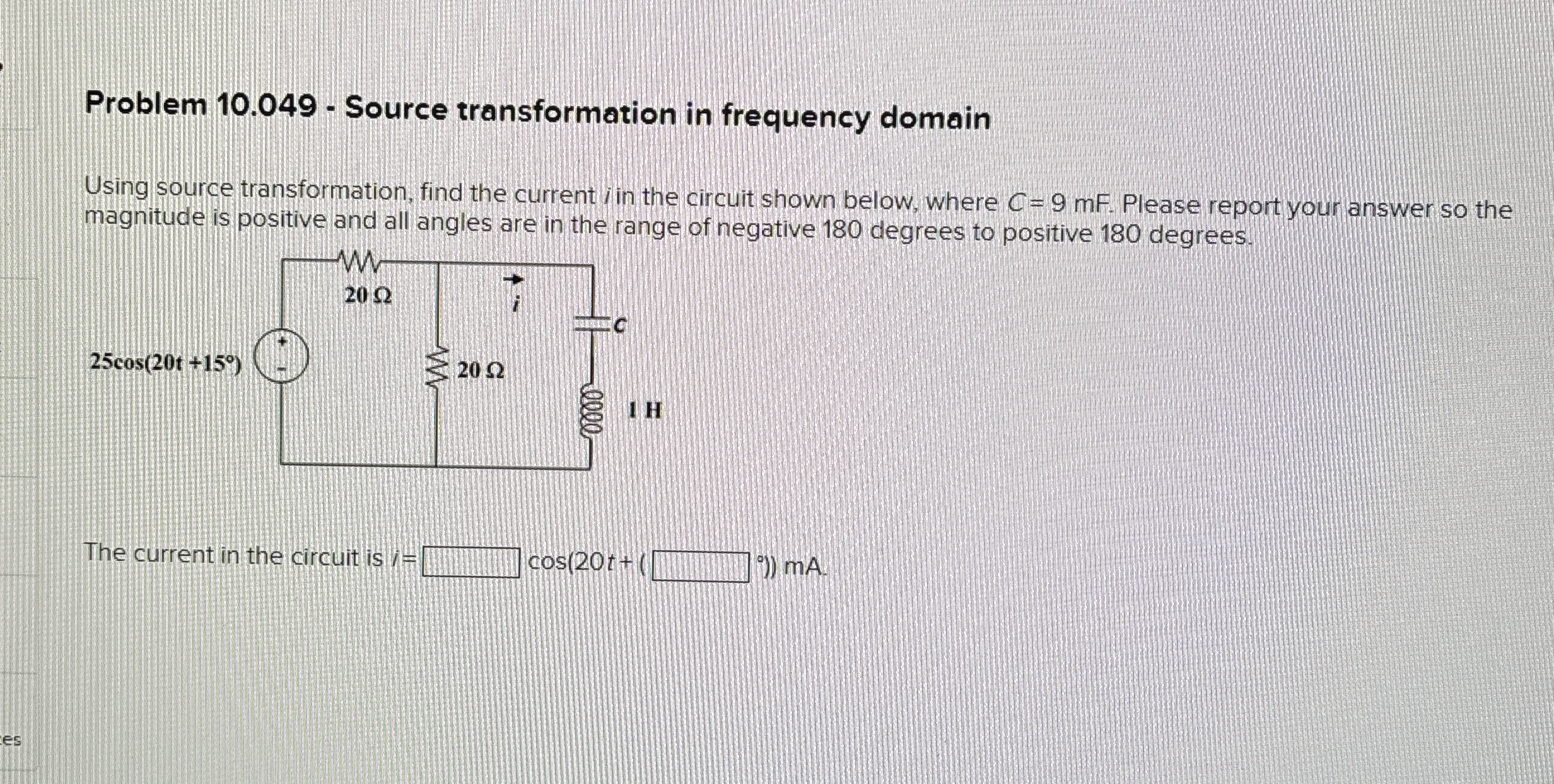 Problem 1 0 . 0 4 9 - Source transformation in