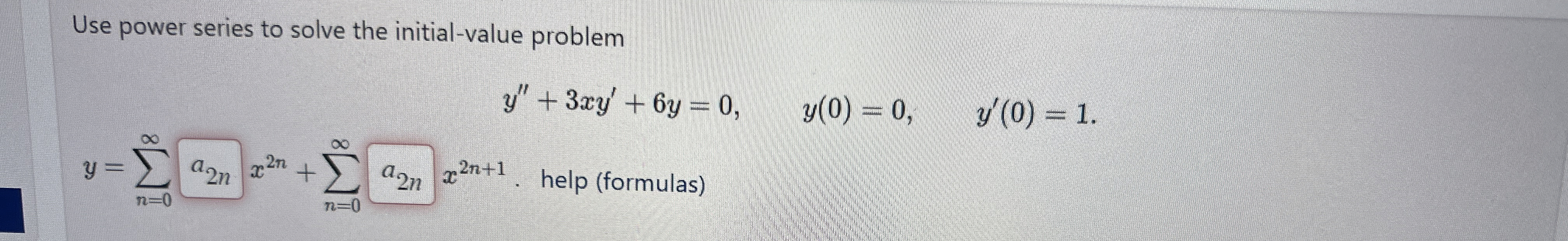 Use power series to solve the initial - value