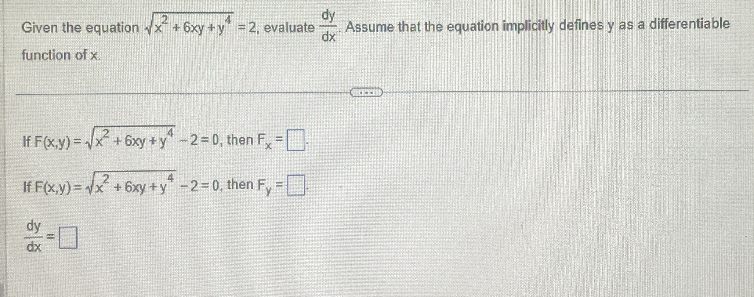 Given the equation x 2 + 6 x y + y 4 2 = 2 ,