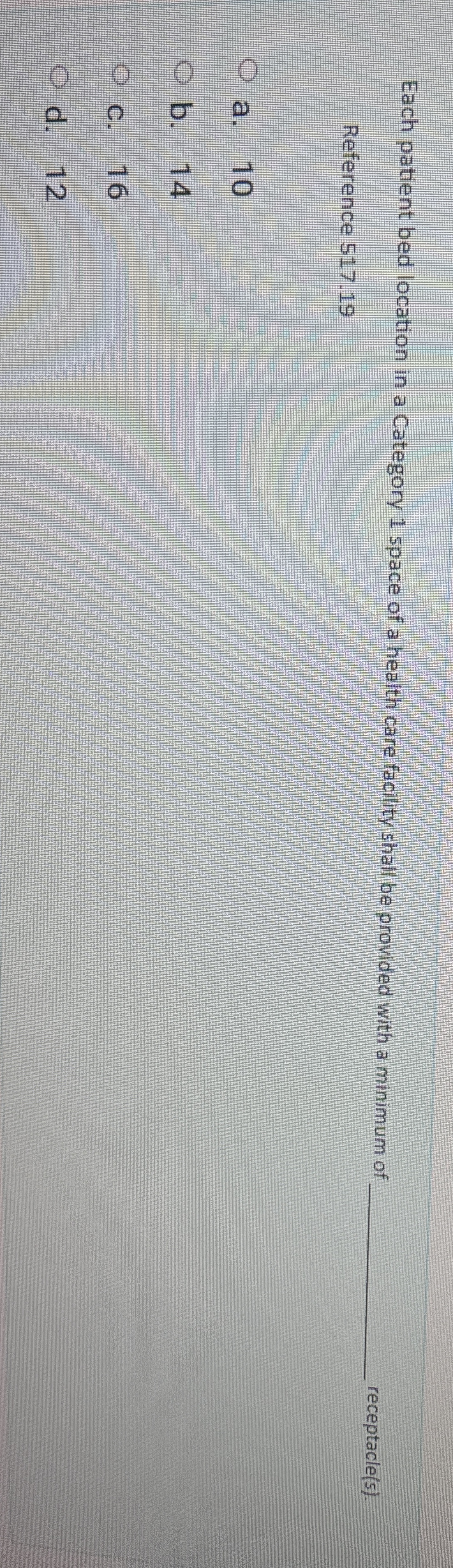 Each patient bed location in a Category 1 space