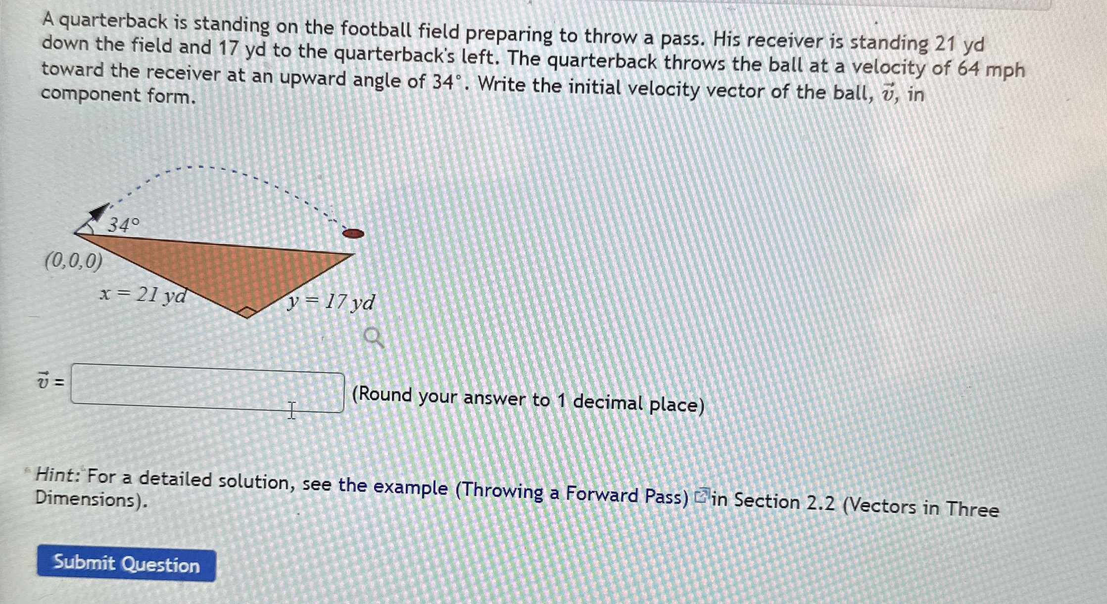 A quarterback is standing on the football field