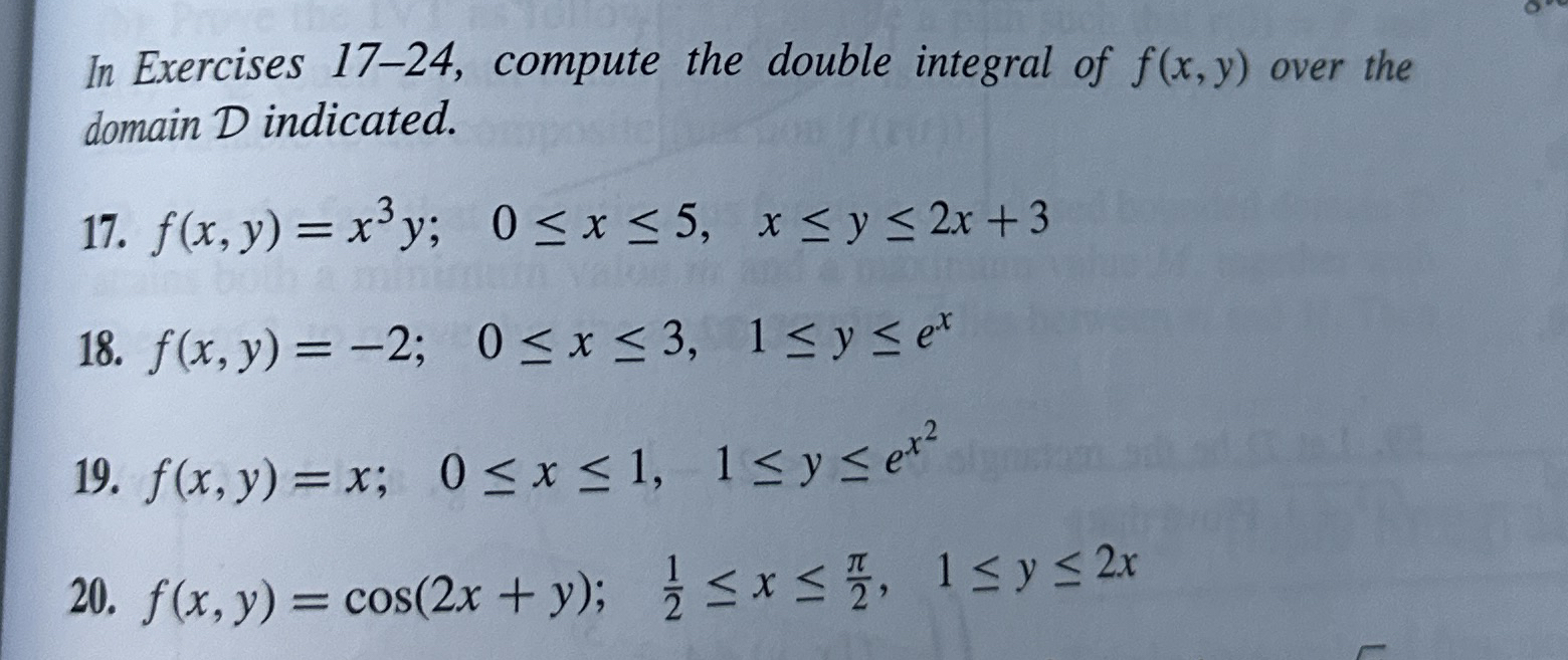 In Exercises 1 7 - 2 4 , compute the double