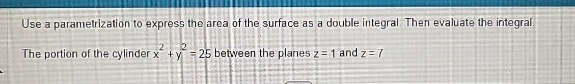 Use a parametrization to express the area of the