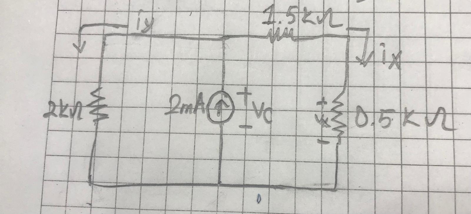 Find the ix , iy , Vx , Vc