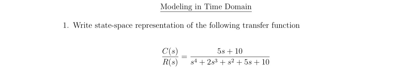 Modeling in Time Domain Write state - space