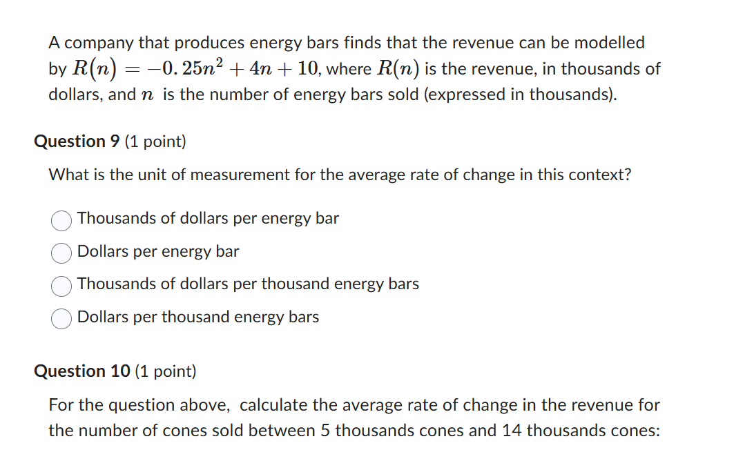 A company that produces energy bars finds that