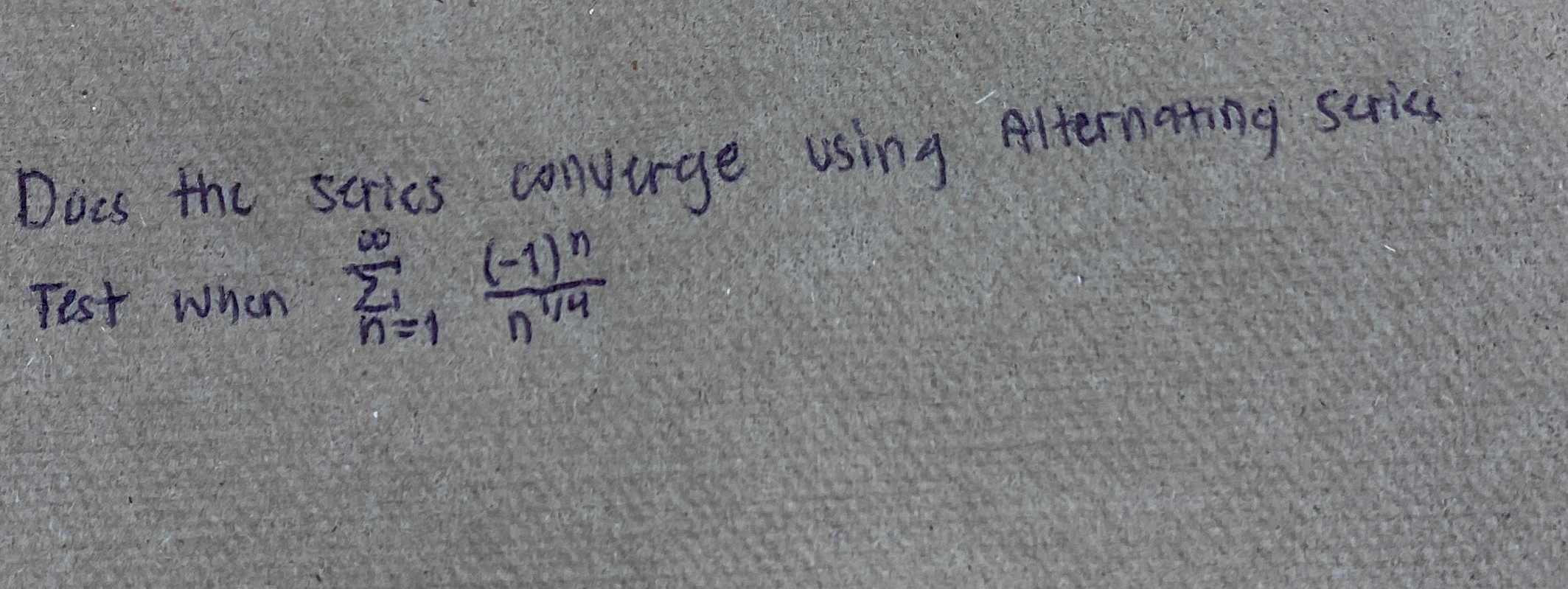 Does the satics converge using Alternating Serics