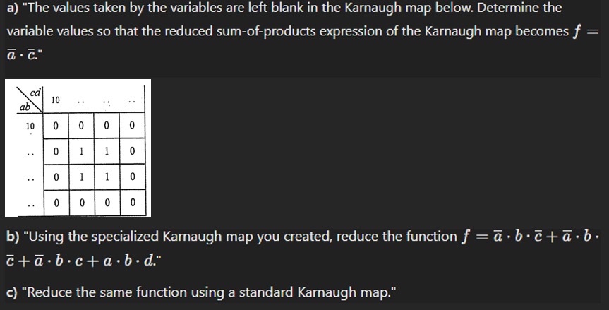 a ) "The values taken by the variables are left