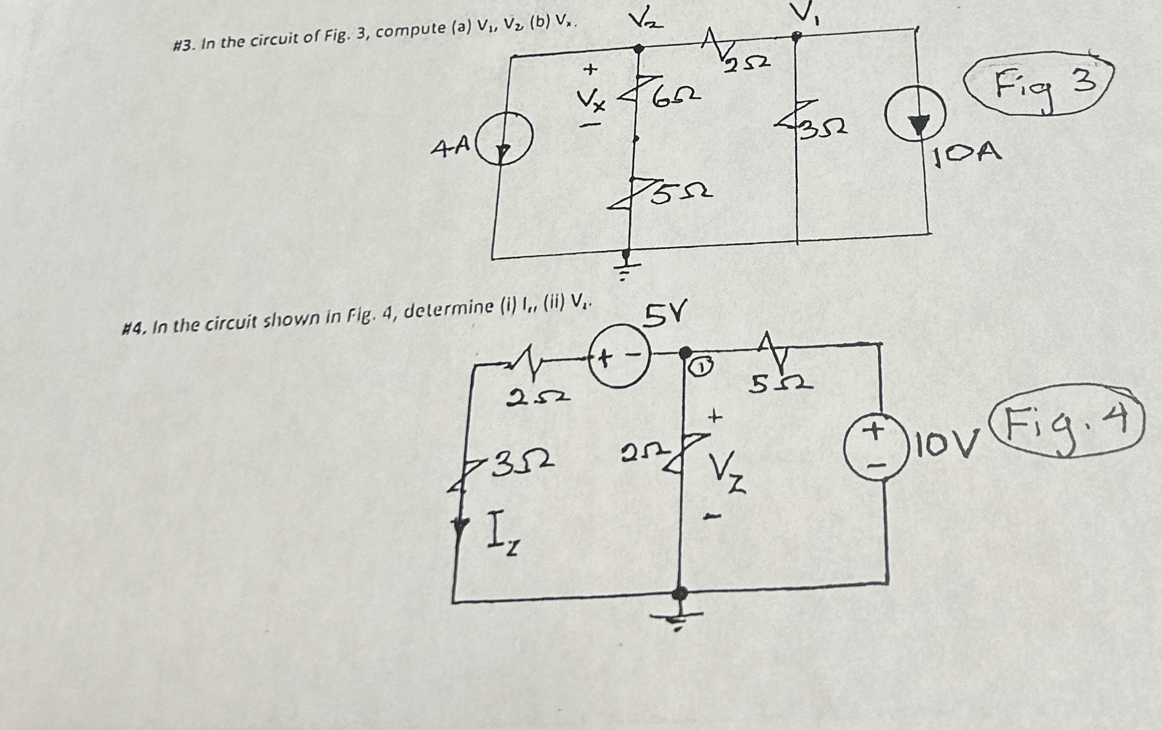 # 3 . In the circuit of Fig. 3 , comp # 4 . In