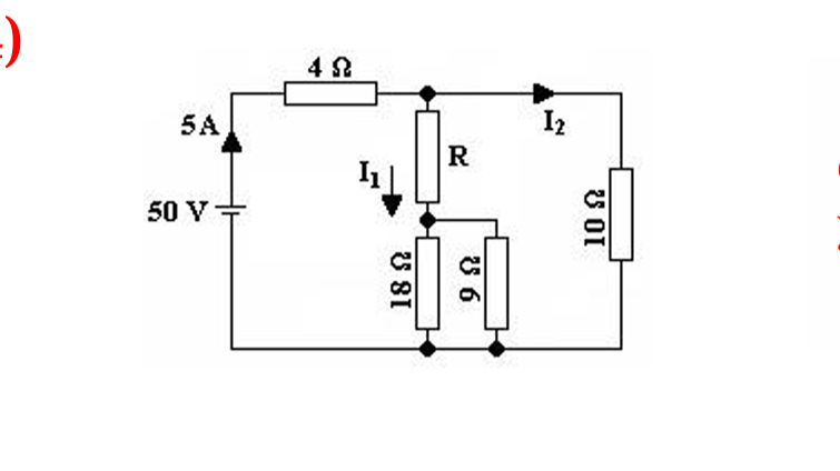 In the circuit shown, calculate the value of the