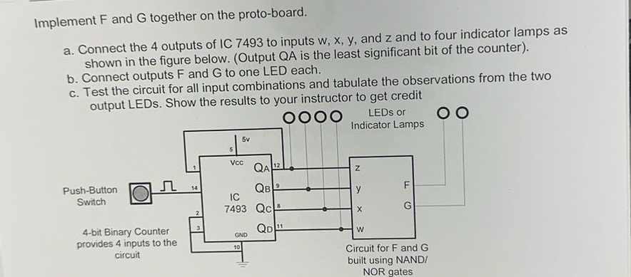 Implement F and G together on the proto - board.