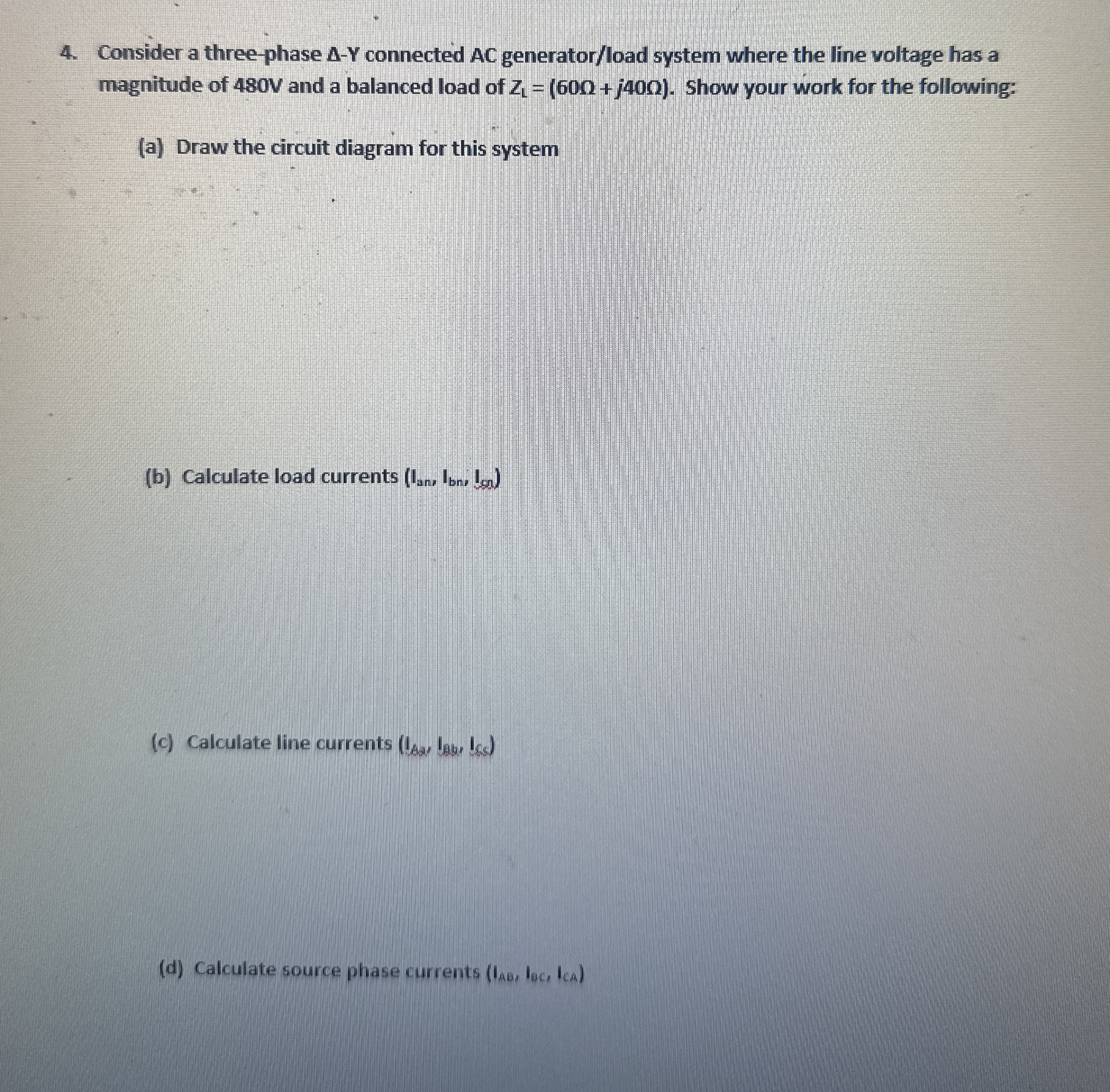 Consider a three - phase - Y connected A C