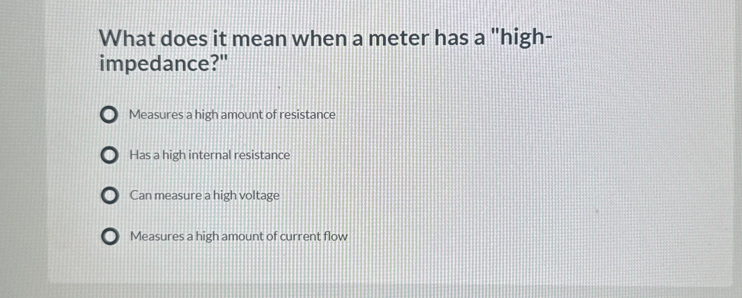 What does it mean when a meter has a