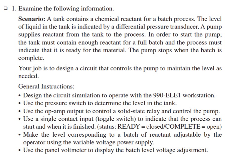 - 1 . Examine the following information.